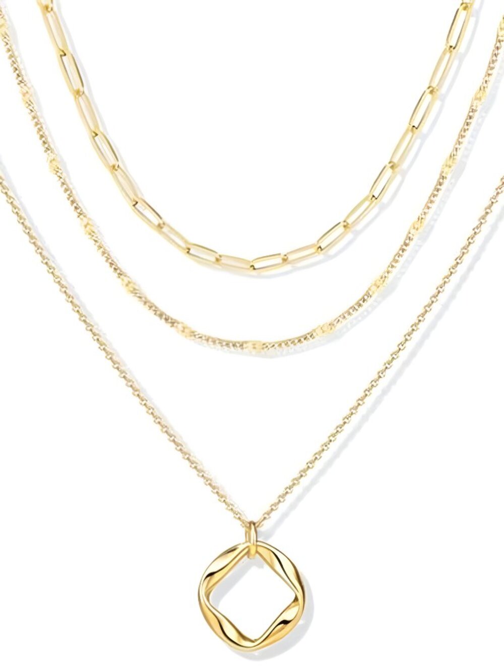 Layered Gold Necklaces for Women, Stackable Dainty 14K Gold Silver Plated